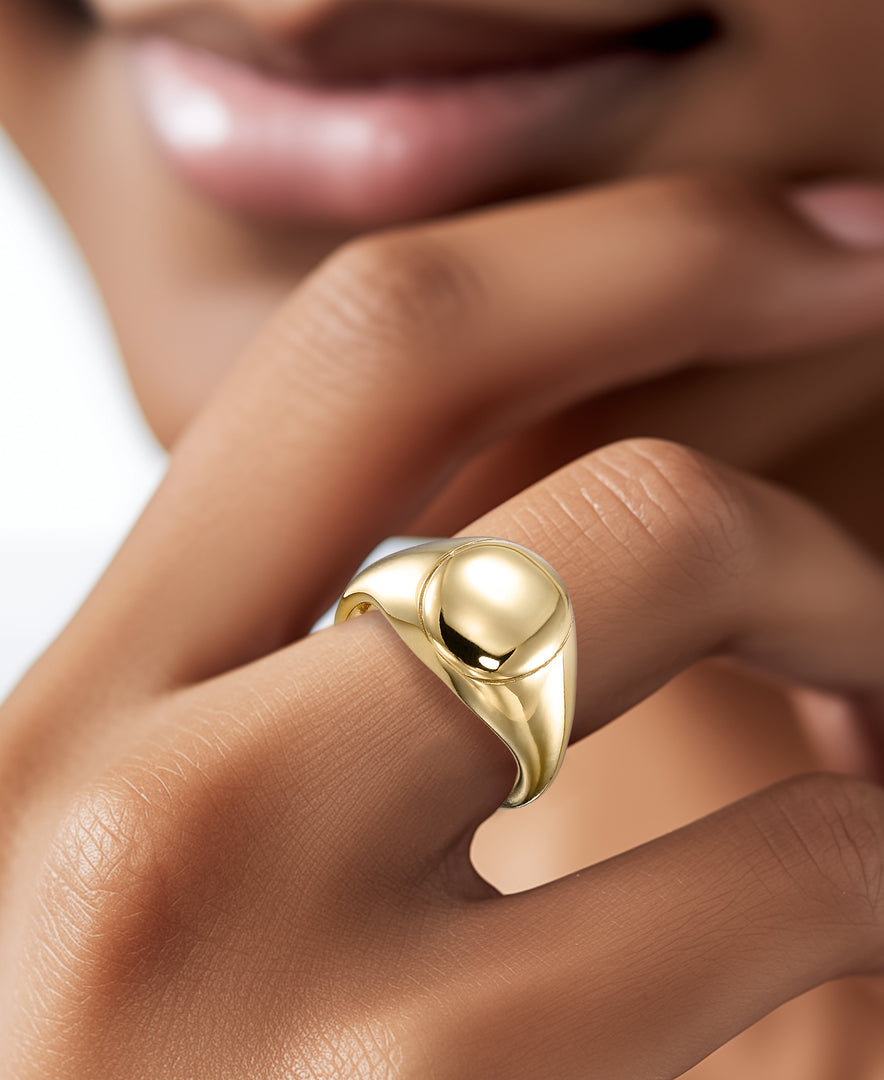 14K Yellow Gold over Sterling Silver_Bold East West Oval Ring_I_Heart_1