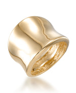 Cargar imagen en el visor de la galería, 14K Yellow Gold over Sterling Silver_Polished Cigar Band Ring_I_Heart_1
