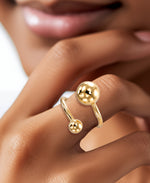 Cargar imagen en el visor de la galería, 18K Yellow Gold over Sterling Silver High Polished Bypass Wrap Around Ring, Size 6, Made in Italy_I_Heart_1
