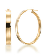 Load image into Gallery viewer, 18K Yellow Gold over Sterling Silver High Polished Large Oval Hoop Earrings with Omega Back, Made in Italy_I_Heart_1

