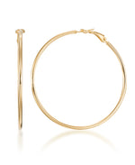 Load image into Gallery viewer, 18K Yellow Gold over Sterling Silver Large Thin Hoop Earrings with Omega Back, Made in Italy_I_Heart_1
