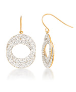 Load image into Gallery viewer, 14K Yellow Gold over Sterling Silver_1 1/4 CT. T.W. Simulated Diamond Interlocking Circle Drop Earrings_I_Heart_1
