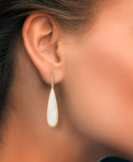 Load image into Gallery viewer, 14K Yellow Gold over Sterling Silver_1 1/8 CT. T.W. Simulated Diamond Elongated Teardrop Dangle Earrings_I_Heart_1
