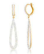 Load image into Gallery viewer, 14K Yellow Gold over Sterling Silver_1/2 CT. T.W. Simulated Diamond Hinged Hoops with Elongated Dangle Earrings_I_Heart_1
