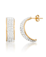 Load image into Gallery viewer, 14K Yellow Gold over Sterling Silver_1/2 CT. T.W. Simulated Diamond Wide Demi Hoop Earrings_I_Heart_1
