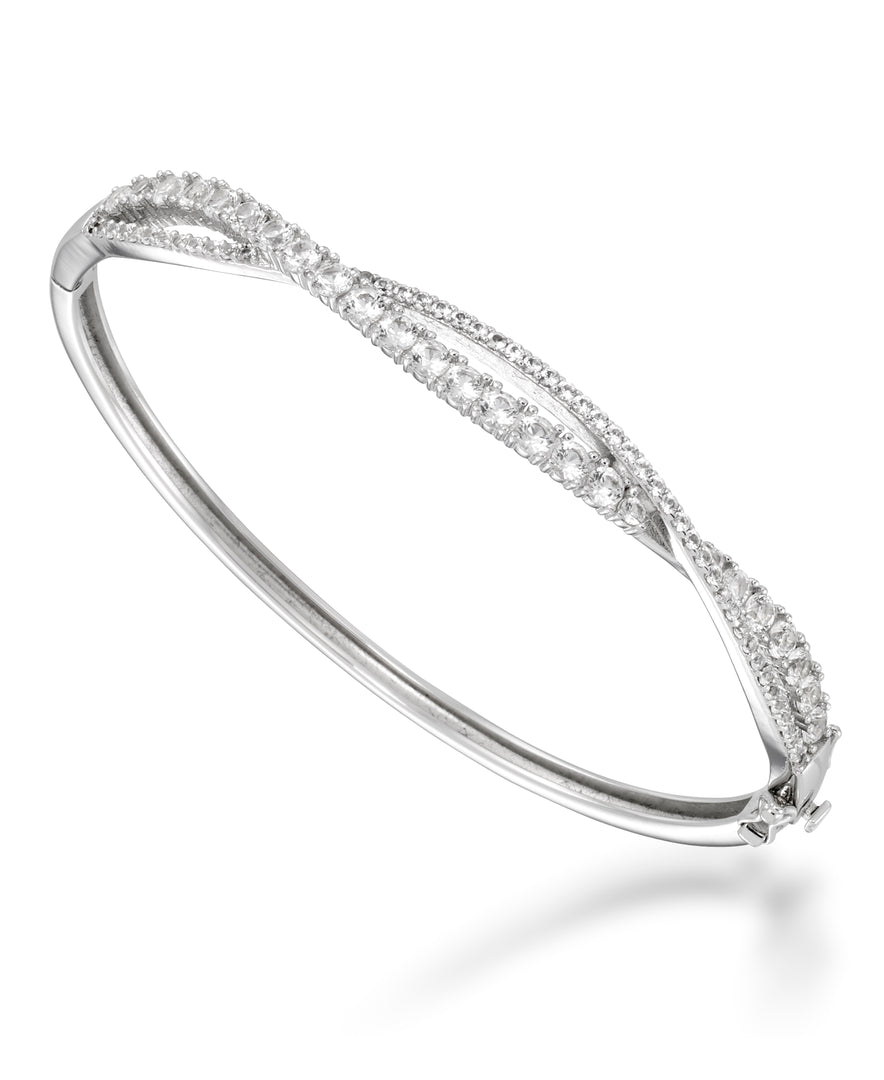 Platinum over sterling silver _ 1 3/5 CT. T.W. Simulated Diamond Intertwining Sterling Silver Bangle Bracelet_I_Heart_2