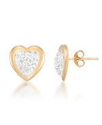 Load image into Gallery viewer, 14K Yellow Gold over Sterling Silver_1/4. CT T.W. Simulated Diamond Two Pair Earring Set with Ball Studs and Heart Studs_I_Heart_1
