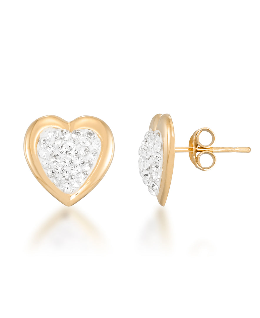 14K Yellow Gold over Sterling Silver_1/4. CT T.W. Simulated Diamond Two Pair Earring Set with Ball Studs and Heart Studs_I_Heart_1
