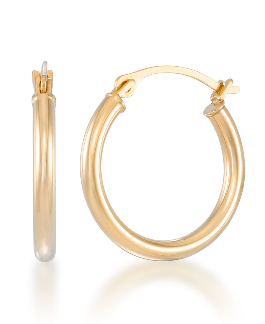 14K Yellow Gold over Sterling Silver_1/4 CT. T.W. Simulated Diamond Two Pair Earring Set with Ball Studs and Polished Round Hoops_I_Heart_1