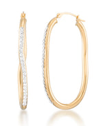 Load image into Gallery viewer, 14K Yellow Gold over Sterling Silver_1/4 CT. T.W. Simulated Diamond Wave Hoop Earrings_I_Heart_1
