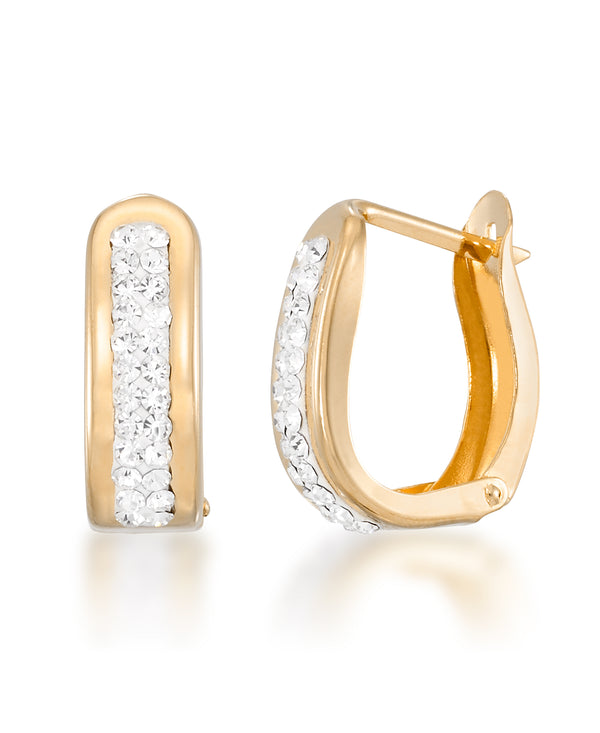 14K Yellow Gold over Sterling Silver_1/4 CT. T.W. Simulated Diamond Wide Oval Huggie Hoop Earrings_I_Heart_1