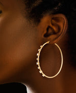 Load image into Gallery viewer, 14K Yellow Gold over Sterling Silver_2 CT. T.W. Simulated Diamond Multiple Solitaire Oval Hoop Earrings_I_Heart_1
