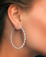 Load image into Gallery viewer, Platinum over Sterling Silver_2 CT. T.W. Simulated Diamond Multiple Solitaire Oval Hoop Earrings_I_Heart_2
