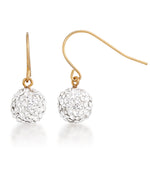 Load image into Gallery viewer, 14K Yellow Gold over Sterling Silver_3/4 CT. T.W. Simulated Diamond Glitter Ball Dangle Earrings_I_Heart_1

