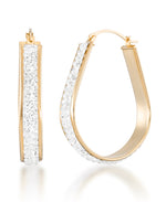 Load image into Gallery viewer, 14K Yellow Gold over Sterling Silver_3/4 CT. T.W. Simulated Diamond Large Pear Shaped Hoop Earrings_I_Heart_1
