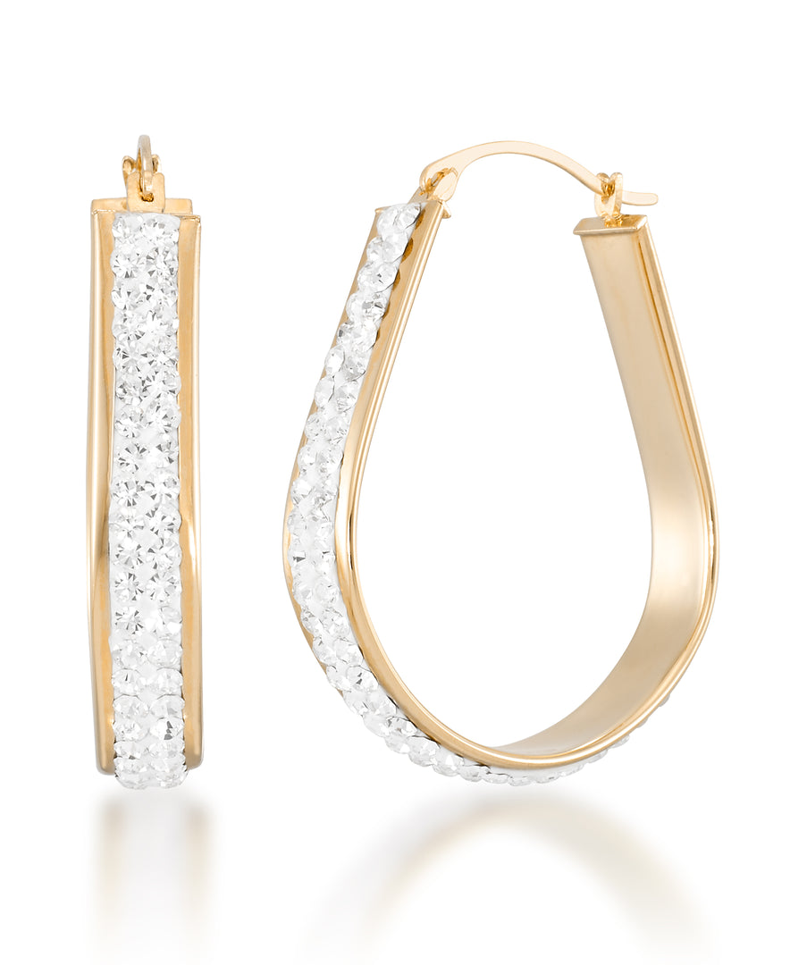14K Yellow Gold over Sterling Silver_3/4 CT. T.W. Simulated Diamond Large Pear Shaped Hoop Earrings_I_Heart_1