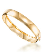 Cargar imagen en el visor de la galería, Yellow Gold_14K Gold Bold Wide Domed Bangle Bracelet, Made in Italy_I_Heart_1
