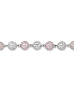 Load image into Gallery viewer, Platinum Tone_8.5 CT. T.W. Simulated Pink and White Diamond Multi Glitter Ball Tennis Necklace, 20&quot;_I_Heart_1
