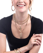 Load image into Gallery viewer, Yellow Gold_14K Gold Large Traditional Cross Pendant, 18&quot; Chain_I_Heart_1
