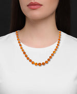 Load image into Gallery viewer, Sterling Silver_Amber Rosa™ Genuine Cognac Amber Bead Necklace_I_Heart_1

