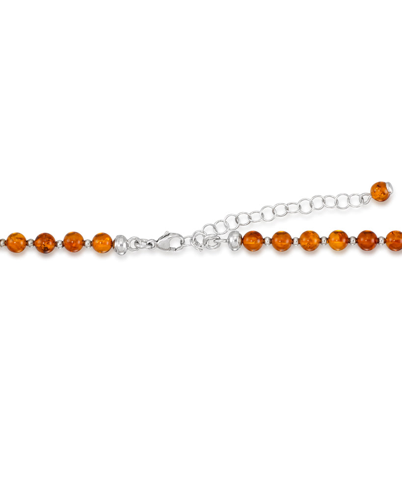 Sterling Silver_Amber Rosa™ Genuine Cognac Amber Bead Necklace_I_Heart_1