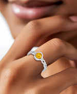 Load image into Gallery viewer, Sterling Silver Genuine Honey Amber Petite Cabochon Ring_I_Heart_2
