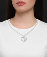 Load image into Gallery viewer, Platinum over Sterling Silver_Bold Puffy Heart Pendant, 18&quot;_I_Heart_1
