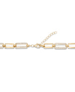 Load image into Gallery viewer, 14K Yellow Gold over Sterling Silver_CT.T.W. Simulated Diamond Paper Clip Necklace_I_Heart_1
