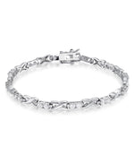 Load image into Gallery viewer, Platinum Tone_CT. T.W. Simulated Diamond Hugs and Kisses Tennis Bracelet , 7.5&quot;_I_Heart_1
