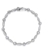 Load image into Gallery viewer, Platinum Tone_CT. T.W. Simulated Diamond I Hearts Tennis Bracelet , 7.5&quot;_I_Heart_1
