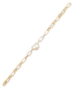 Load image into Gallery viewer, 14K Yellow Gold over Sterling Silver_CT. T.W. Simulated Diamond Paper Clip Bracelet with Pave Heart Clasp_I_Heart_1
