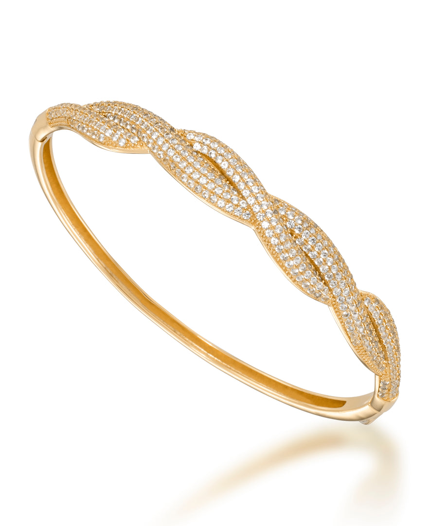 14K Yellow Gold over Sterling Silver_CT. T.W. Simulated Diamond Pave Braided Hinged Bangle, 7"_I_Heart_1