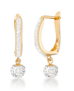 Load image into Gallery viewer, 14K Yellow Gold over Sterling Silver_1/2 CT. T.W. Simulated Diamond Teardrop Dangle Earrings and High Polished Hoop Earrings Set_I_Heart_1
