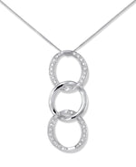 Load image into Gallery viewer, Platinum over Sterling Silver_CT. T.W. Simulated Diamond Triple Circle Pendant, 18&quot; Chain_I_Heart_1
