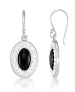 Load image into Gallery viewer, Platinum over Sterling Silver_1/3 CT. T.W. Simulated Diamond and Onyx Earring and Pendant Set, 18&quot;_I_Heart_1
