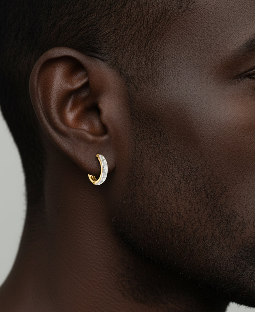 Yellow Gold_Diamond Fascination® 14K Gold Diamond Accent Round Hinged Huggie Hoop Earrings - iHeart Jewels_I_Heart_1