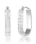 Load image into Gallery viewer, White Gold_Diamond Fascination® 14K Gold Diamond Accent Bold Pear Shape Hoop Earrings - iHeart Jewels_I_Heart_2
