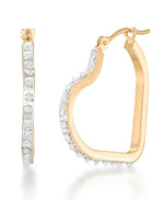 Load image into Gallery viewer, Yellow Gold_Diamond Fascination® 14K Gold Diamond Accent Heart Shape Hoop Earrings - iHeart Jewels_I_Heart_1
