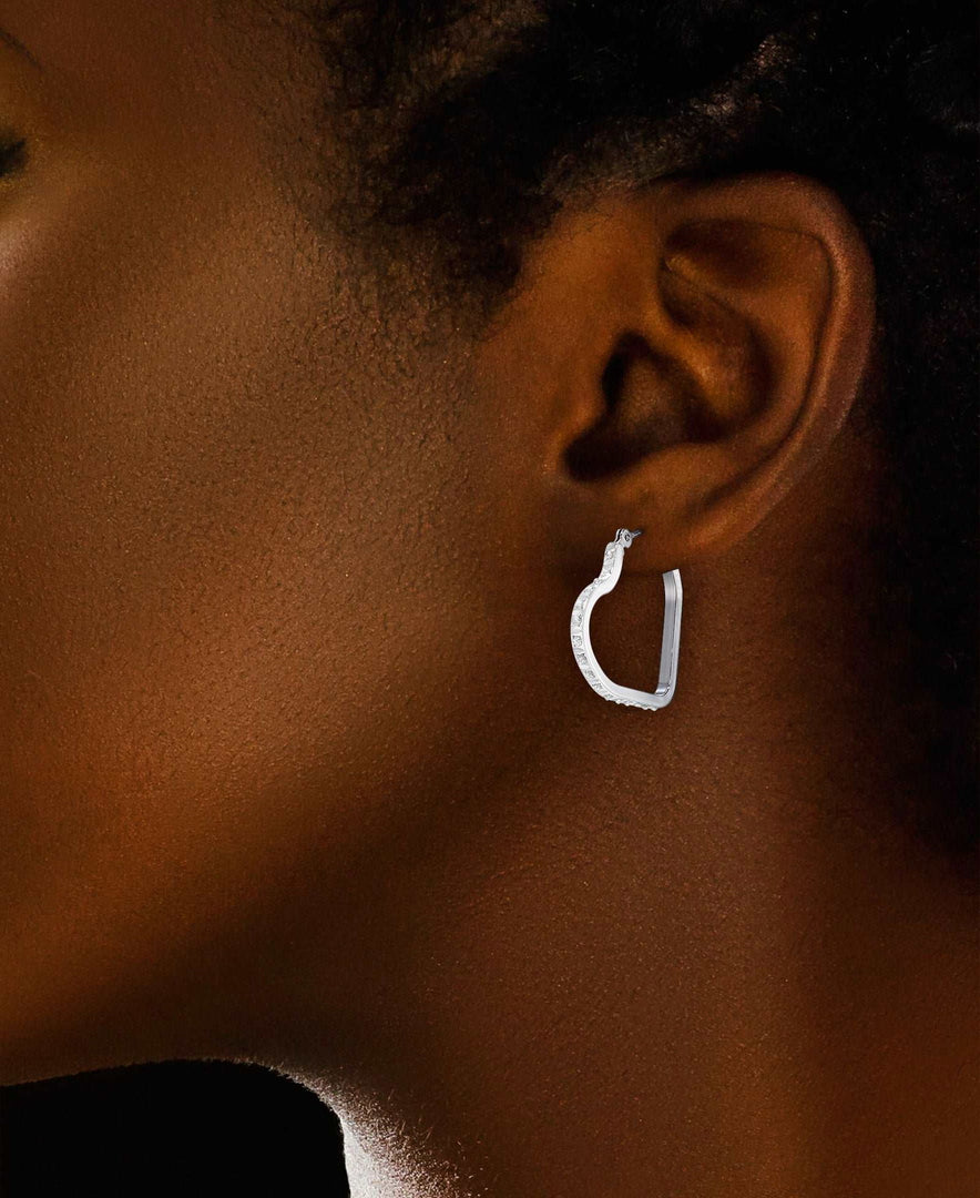 White Gold_Diamond Fascination® 14K Gold Diamond Accent Heart Shape Hoop Earrings - iHeart Jewels_I_Heart_2