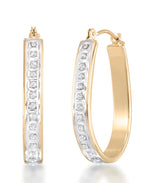 Load image into Gallery viewer, Yellow Gold_Diamond Fascination® 14K Gold Diamond Accent Large Pear Shape Hoop Earrings - iHeart Jewels_I_HEART_1
