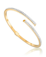 Load image into Gallery viewer, 18K Yellow Gold over Sterling Silver_Diamond Fascination® Diamond Accent Sterling Silver Bypass Hinged Bangle Bracelet - iHeart Jewels_I_Heart_1
