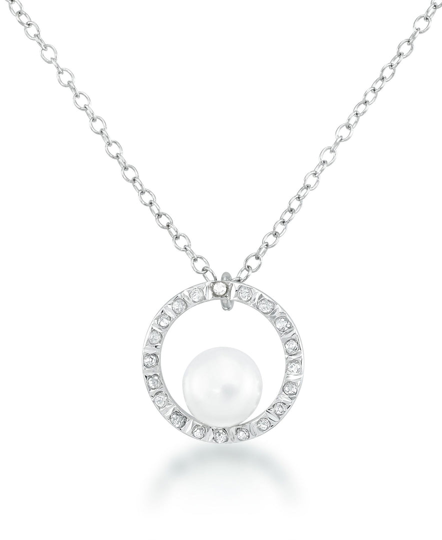 Platinum over Sterling Silver_Diamond Fascination® Diamond Accent Sterling Silver Circle Pendant with Genuine Cultured Pearl - iHeart Jewels_I_Heart_2