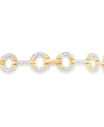 Load image into Gallery viewer, 18K Yellow Gold over Sterling Silver_Diamond Fascination® Diamond Accent Sterling Silver Circle Stations Bracelet - iHeart Jewels_I_Heart_1
