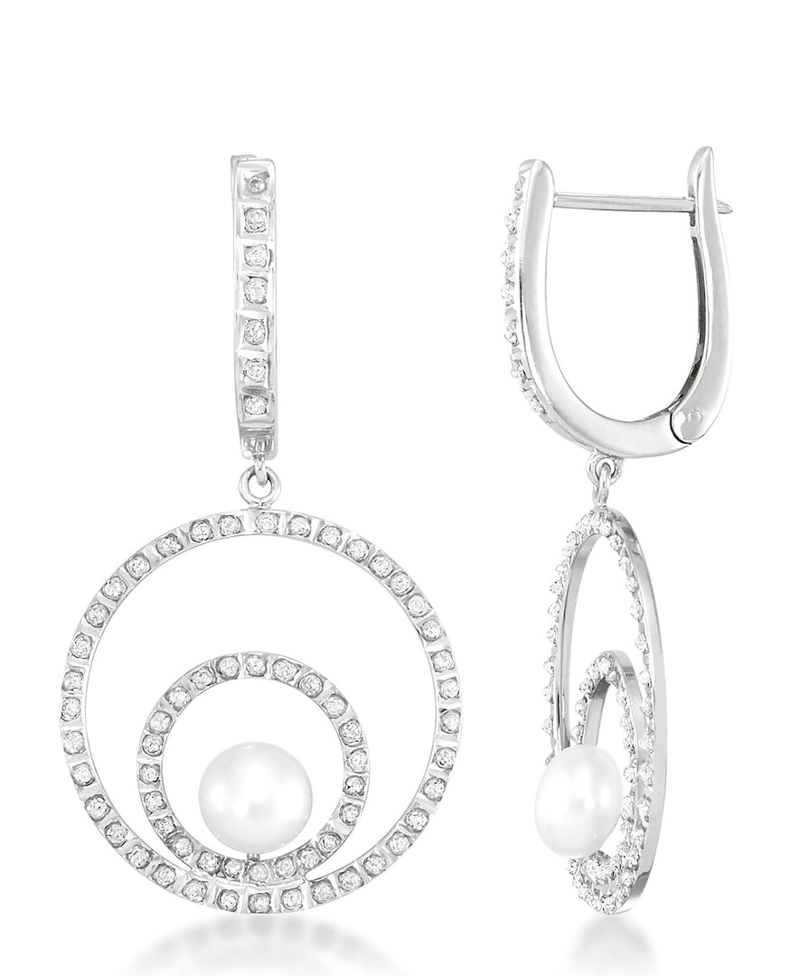 Platinum over Sterling Silver_Diamond Fascination® Diamond Accent Sterling Silver Concentric Circle Drop Earrings with Genuine Cultured Pearl - iHeart Jewels_I_Heart_2