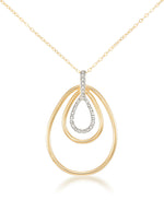 Cargar imagen en el visor de la galería, 18K Yellow Gold over Sterling Silver_Diamond Fascination® Diamond Accent Sterling Silver Concentric Teardrop Pendant Set - iHeart Jewels_I_Heart_1
