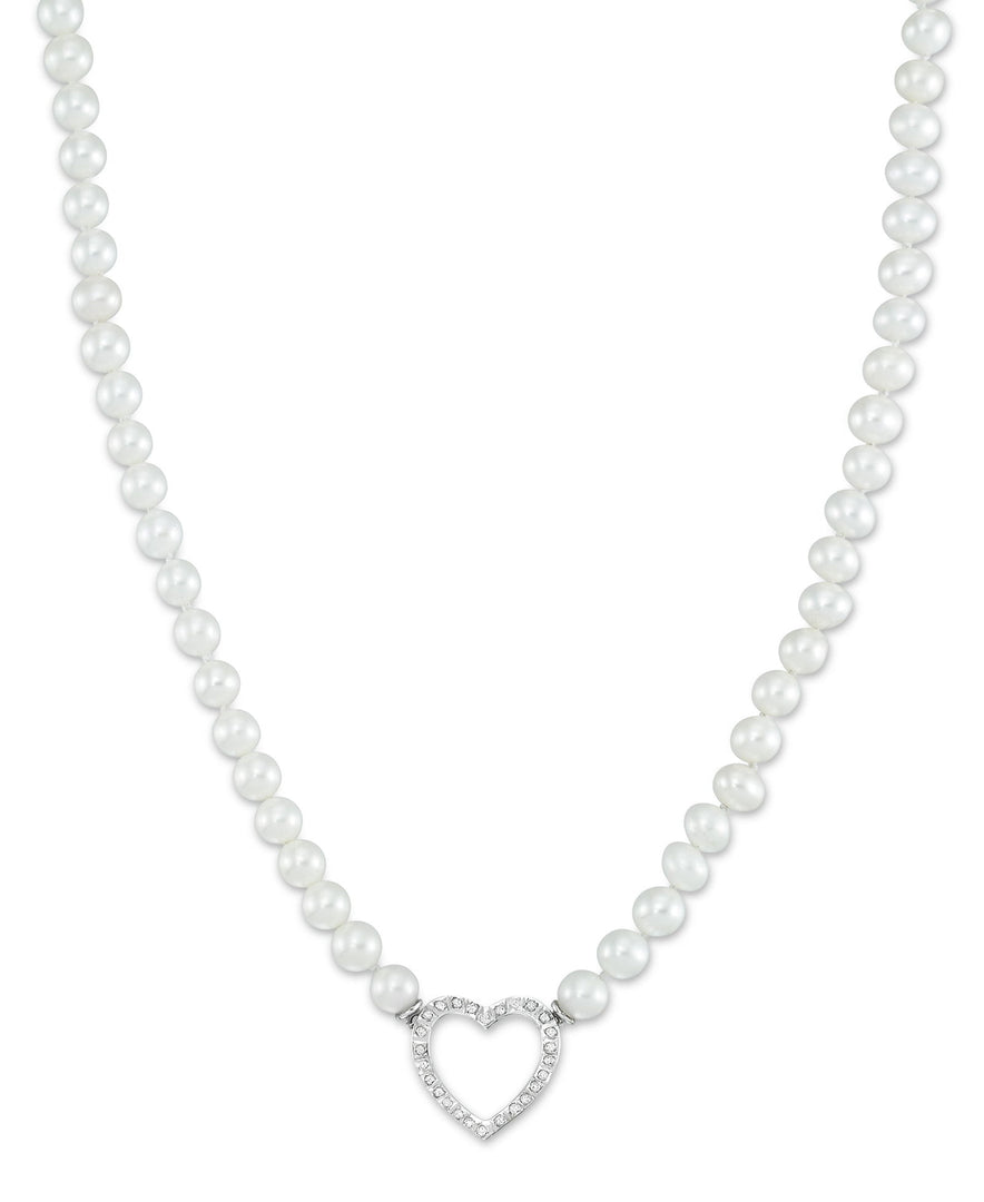 Platinum over Sterling Silver_Diamond Fascination® Diamond Accent Sterling Silver Heart Genuine Cultured Pearl Strand Necklace - iHeart Jewels_I_Heart_2