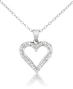 Load image into Gallery viewer, Platinum over Sterling Silver_Diamond Fascination® Diamond Accent Sterling Silver Heart Pendant &amp; Hoop Set - iHeart Jewels_I_Heart_1

