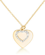 Load image into Gallery viewer, 18K Yellow Gold over Sterling Silver_Diamond Fascination® Diamond Accent Sterling Silver Heart Tag Necklace - iHeart Jewels_I_Heart_1
