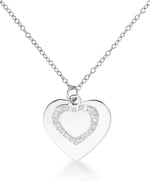 Load image into Gallery viewer, Platinum over Sterling Silver_Diamond Fascination® Diamond Accent Sterling Silver Heart Tag Necklace - iHeart Jewels_I_Heart_2

