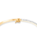 Load image into Gallery viewer, 18K Yellow Gold over Sterling Silver_Diamond Fascination® Diamond Accent Sterling Silver Hinged Bangle Bracelet_I_Heart_1
